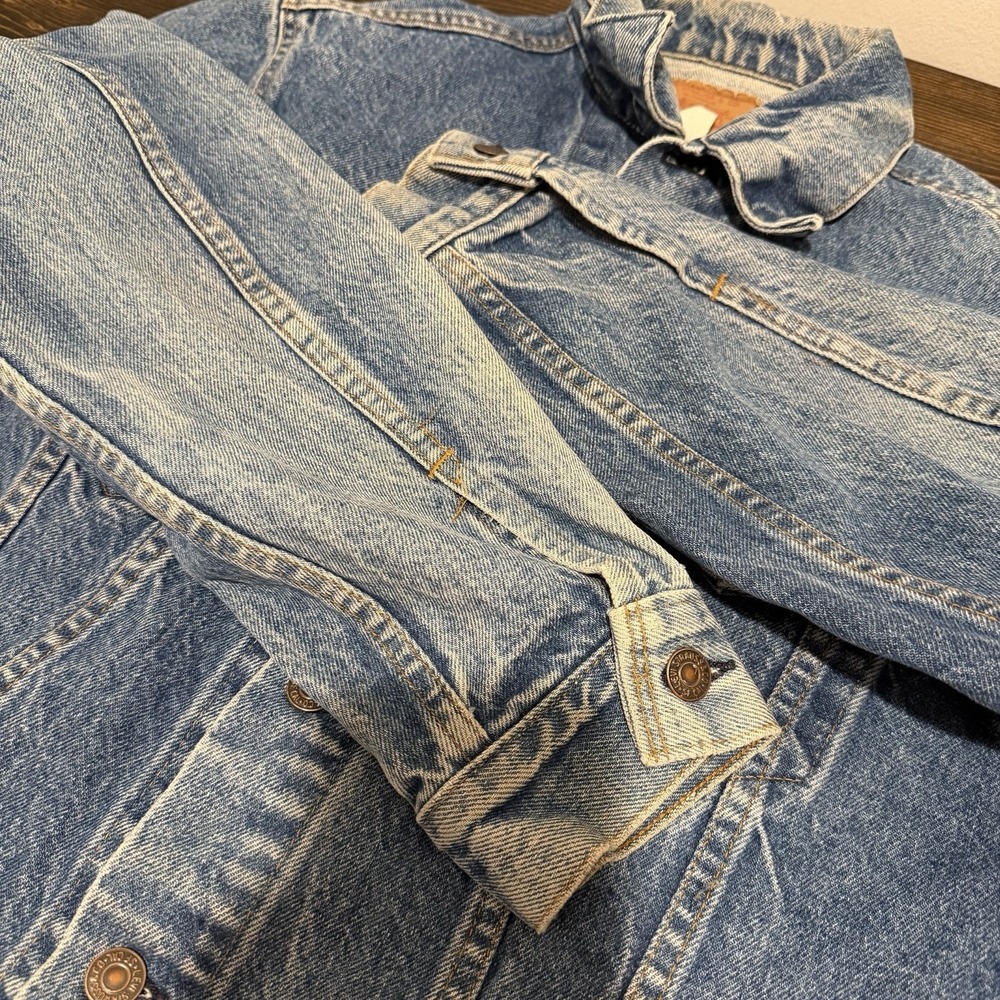 Levis Denim Jean Jacket Mens 40 Vintage 70505 0217 Trucker Red Tab USA Trucker - Picture 12 of 13